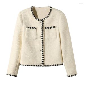 Kadın Ceketleri Bej Ceket Sonbahar/Kış Tek Parça Klasik Küçük Kokulu Kat Eşsiz Kısa Üst
