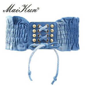 Bälten High Fashion Elastic Dress Belts For Women Punk Denim Stretchy Female Kirt Belts All-Match Corset Casual Tyg för en klänning 240423