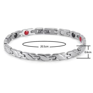 Strands WelMag Health Bracelet Ion Magnético Energia de Alemão Salão de Aço Antelhado Banglelet Magnetoterapia Bracelete Holagrama para Homens