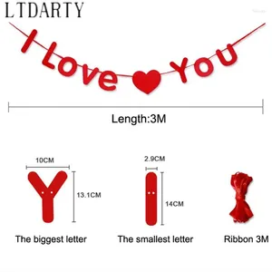 Party Decoration I Love You Red Banner Paper Flag Pennant Wedding Propose Marriage Happy Valentine's Day Lover Supplies