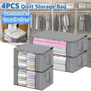 Bags Large Capacity XL/XXL Quilt Clothes Storage Bag with Handle Zipper Dustproof Home Sweater Closet Sorting Bag Comforter Organizer