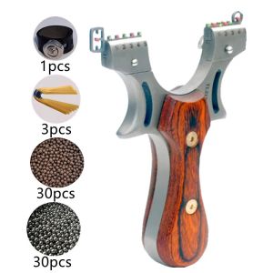 Pfeil leistungsstarker 440 Edelstahlschleuder aus Massivholz Patchkatapult mit Gummiband -Set Outdoor -Werkzeugen Jagd Shooting Accessoires