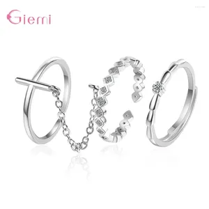 Anelli a grappolo consegna veloce 925 anelli in argento sterling set femminile per matrimoni di fidanzamento per feste di gioielli 3 pezzi di vendita top sale