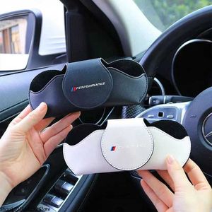 Sunglasses Car Sun Visor Leather car Sunglasses Holder Car Glasses Clip Auto Accessories for Performance BMW M Power E46 E39 E90 E36 E60 x1 240423