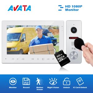 Doorbells Video Intercom Night Vision Door Bell Real HD720p 140 ° Kamera Video Ev Dairesi Villas