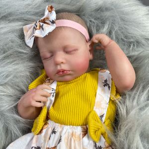 Куклы 50 см Bebe Reborn Baby Dolls Loulou Спящая девочка Жизненная силиконовая виниловая 3D -кожа Видимые вены DIY игрушки для девочек