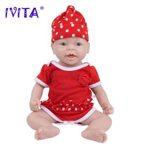 Dolls IVITA WG1555 14.56 inch 1.65kg 100% Full Silicone Reborn Baby Doll Realistic Girl Dolls Soft Baby DIY Blank Children Toys Gift