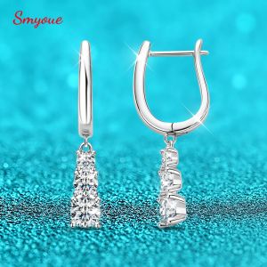 Orecchini Smyoue 18k placcati 1.8cttw Orecchini a goccia di moissanite full per donne 3 pietre solide S925 Nappa d'argento Lab Lab Lab Diamond Ear GEWE GRA