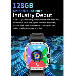 Branschdebut 128 GB ROM Smart Watch 2.03 '' för män Business Heart Ritam Monitor pluggbara SIM -kort 4G med WiFi GPS Waterpoof