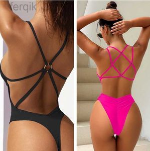 Moda feminina de banho 6 corporada novo estilo brasileiro maiô sexy sem peças uma peça de banho de banho de banho maio biquini mujer trikini badpak dames biquíni d240424