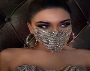 Lüks moda bling bling rhinestone yüz maske mücevherleri kadınlar için yüz vücut mücevher kulübü dekoratif mücevher parti maskeleri8779163