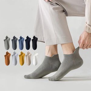 Meias masculinas 5 pares desodorantes suor absorvendo confortável moda casual moda de rua engraçada boca rasa simples harajuku algodão barco