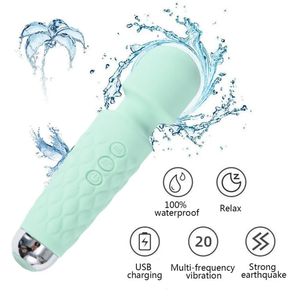 20 Modes Strong Vibration Upgraded Mini Vibrator Usb Charging Handheld Wand Massager GSpot Clitoris Sex Toys for Women 240423