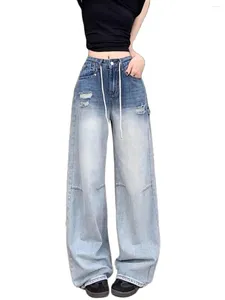 Frauen Jeans Frauen hellblau y2k zerrissen Vintage Cowboyhose Harajuku Gradient Denimhose Japanisch 2000er Stil Trashy Clothes 2024