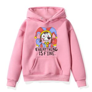 Spaccate le fantastiche ragazze con cappuccio Digital Circus Pomni con cappuccio con cappuccio per ragazzi kawaii boys boys casual pullovers harajuku