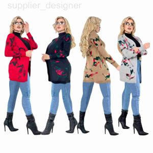 Women's Knits & Tees designer M4050 Autumn and Winter Temperament Commuting Slimming Knitted Cardigan Sweater Coat 4 Colors 1JXR