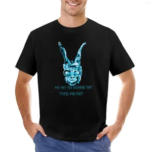 Erkek tank üstleri donnie darko t-shirt boşluklar anime düz beyaz tişörtler erkekler