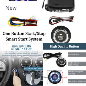 Ny billarmstartmotor RFID Keyless Entry System Push Button Starter Stop Auto