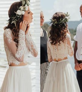 Nowa moda kurtka ślubna koronkowa Top Applique Bridal Bolero Long Rleeves Kurtka wzruszona ramionami Biała Kości Słoniowej Made6788040