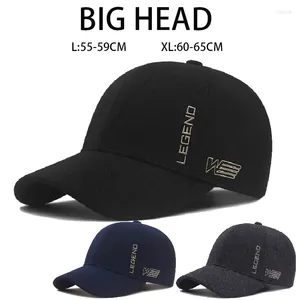 Berets Mężczyzn Women Baseball Cap Liter Drukuj Dad Tad Hat Regulowany hip -hop Winter Big Head Wool Feel Finer Trucker