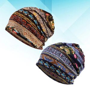 BERETS 2 pezzi di berretto e elastico berretto da berretto a elastico chemio chemio -turbante caloroso per le donne