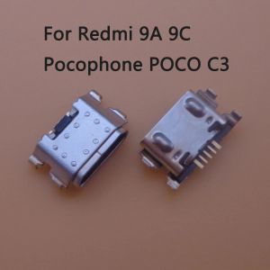 ウェブカメラ10100PCSオリジナルマイクロUSBドックジャック充電コネクタXiaomi Redmi 9a 9c Pocophone Poco C3 Charger Port Socketプラグ