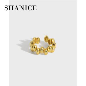 Küpe Shanice S925 STERLING Gümüş Kulak manşet Kupa Küpe Niş Tasarım Minimalist Vahşi Mizaç Peas Earcuff Takı