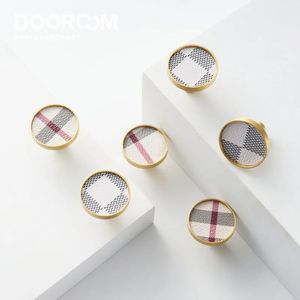 Dooroom Brass Leather Furniture Handles Fashion Wardrobe Dresser Cupboard Cabinet Drawer Knobs Clothes Hangers Wall Hooks 240424