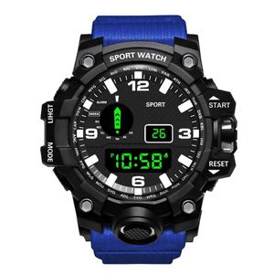 Wristwatches YIKAZE Mens LED Digital Watch Men Sport Watches Fitness Electronic Watch Multifunction Military Sports Watches Clock Kids Gifts 240423