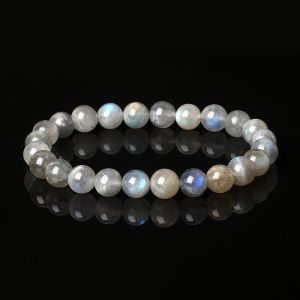 Braccialetti di perline blu labradorite per donne reiki naturale flash blu braccialetti di pietra lunare leggera femme bijoux coppia gioielli