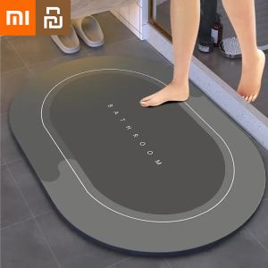 Düzelticiler xiaomi youpin süper emici duş banyosu mat banyo antislip halı halı basit giriş yumuşak kapı küvet yan banyo paspas yeni