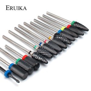 Bits ERUIKA Black Ceramic Nail Drill Bit Milling Cutter Nail Files Electric Burr Manicure Pedicure Remove Dead Skin Equipment Tools