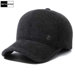 Softball Northwood Winter Baseball Caps for Men Ear Flaps Thinken Justerbar Snapback Hat Outdoor Trucker Cap Man Casquette Homme