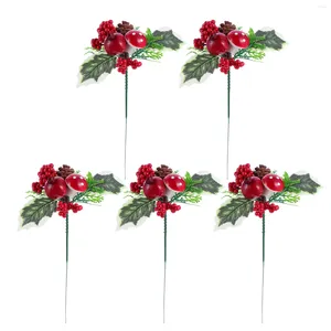 Декоративные цветы 5 ПК украшают рождественские ягодные фальшивые свадьбы