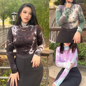 Women's Jumpsuits Sexy Turtleneck Tie-Dye Dance Clothes Jumpsuit