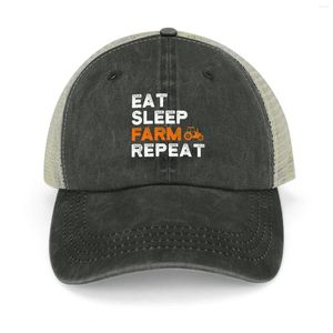 Ball Caps Eat Sleep Farm Repeat Cowboy Hat Visor Trucker Cap Hip Hop Mens Hats Women'S