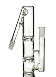 Clear Double Cyclone Glass Ash Catcher 45 grader 14mm 18mm Ashcatcher Dis Perc Ash Catchers Smoking Bong Accessories Dab Tools262G5993512