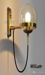 Glass Globe Wall Lamp Modern Light Metal Glass Ball Wall Sconce Iron Wall Lighting Light Smoke Glass Shade Bronze Black Color Body6213388