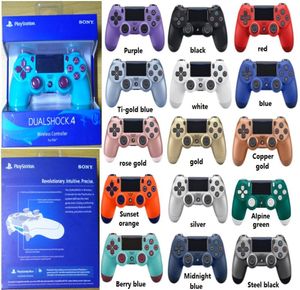 PS4 Titreşim için 18 Renk PS4 Denetleyicisi Joystick Gamepad Kablosuz Oyun Denetleyicisi Perakende Paketi ile Sony Oyun İstasyonu için