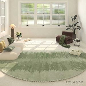 Carpets French Style Carpets for Living Room Fluffy Soft Lounge Round Rug Green Fresh Bedroom Decor Carpet Home Washable Plush Floor Mat