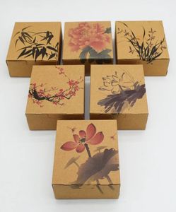 Pacote de doces clássico Caixa de presente de biscoito de tinta chinesa e lavar estilo MoonCake Box4123462