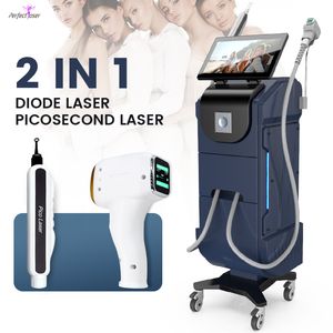 Perfectlaser Fabrika Fiyatı 808 Diyot Lazer Epilasyon Makinesi Pico Lazer Çubukları Kaldır Picosaniye Dövme Çıkarma Karbon soyma cihazı