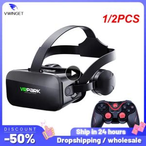 Glasses 1/2PCS J20 4K Virtual Reality 3D Glasses Stereo Cardboard Headset Helmet for IOS Android Phone Max