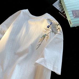 Novo estilo chinês de verão curto moda moda de manga de t-shirt de design casual china-chic solto
