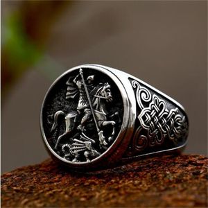 Nova pulseira de anel de equitação personalizada de aço inoxidável com anel de aço de aço de titânio nórdico Viking Celtic NOT AB195