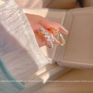 Регулируемый платиновый жемчужный указатель кольцо для женщин в японском и корейском стиле