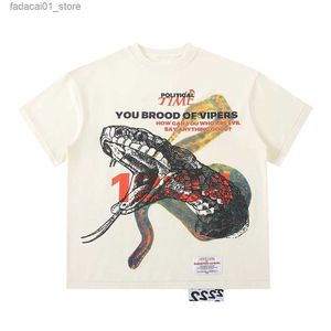 Мужская футболка лягушка Drift Fashion Brand Brand Rrr123 Python Print Streetwear High Street Shape Tee Tee Tops Футболка Menq240425