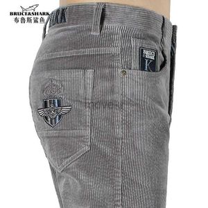 Męskie spodnie Nowe zimowe spodnie męskie Porduroy Wygodny czas sprolowy Mężczyzny Spodnie Prosta rozciąganie ciężka bawełna Najwyższa jakość D240425