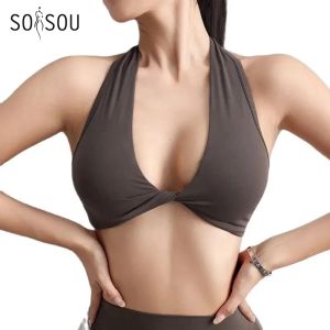 BRAS SOISOU NYLON SEXIST BH BH Gym Sport Sport Yoga BH für Frauen elastische enge, atmungsaktiv