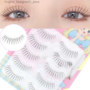 Falsche Wimpern 3-5 Paar koreanische gefälschte Wimpern natürliche trockene Wimpern U-förmige handgefertigte Wimpern ausgeweitertes Make-up Nerzhaut gefälschte Wimpern Q240425